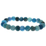 Agate Druzy Bead Bracelet 8mm Matte Blue (Enhanced) from Stonebridge Imports
