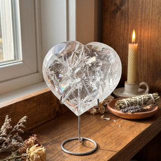 Clear Quartz Heart on Stand Unique #2 from Stonebridge Imports