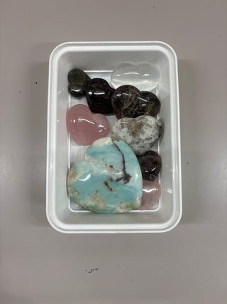 Amazonite, Garnet, Selenite Heart Carvings - Hamilton Collection 023 from Stonebridge Imports
