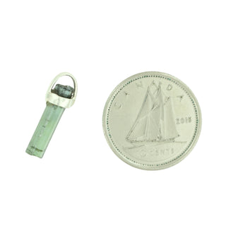 Green/Blue Tourmaline Needle Sterling Silver Pendant - Small    from Stonebridge Imports