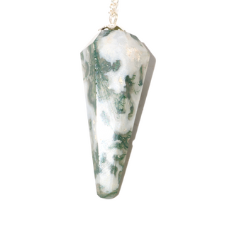 Tree Agate Pendulum 6 Facets & Bead    from Stonebridge Imports