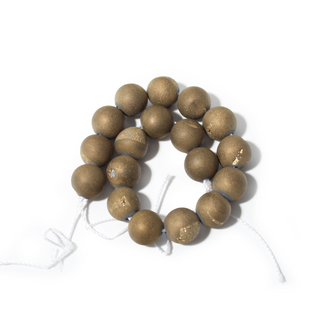 Agate Druzy électroplaquée arc-en-ciel à facettes - Fil rond 7" - 8 mm