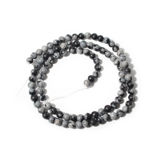 Snowflake Obsidian Bead Strand 15" - 4mm from Stonebridge Imports