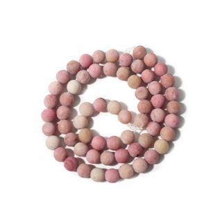 Rhodonite Bead Strand 15" - 6mm Matte from Stonebridge Imports