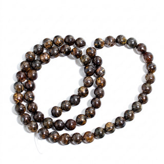 Bronzite Bead Strand, new photo on a clean white background. Stonebridge Imports.