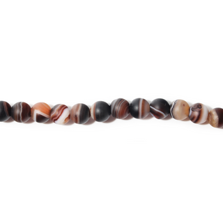 Onyx Sardonyx à bandes - Mat - Fil rond 7" - 6 mm 