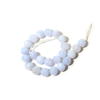 Agate dentelle bleue - Fil rond 7" - 4 mm
