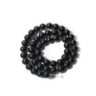 Black Onyx Bead Strand 15" - 8mm Matte from Stonebridge Imports