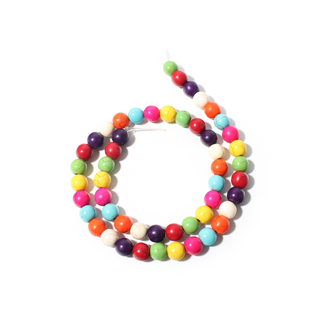 Multi-Colour Howlite Bead Strand (Enhanced) 15" - 8mm from Stonebridge Imports