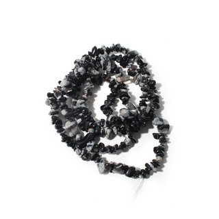 Snowflake Obsidian Bead Strand 32" - 5-8mm Chip from Stonebridge Imports