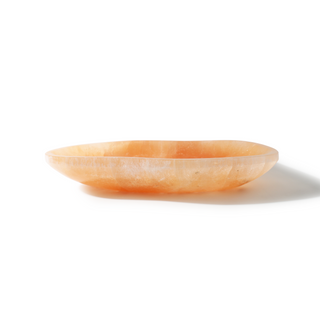 Selenite Bowl Orange - Freeform 10"