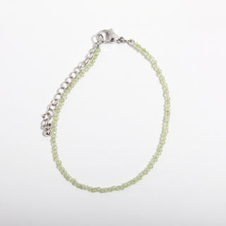 Peridot Bracelet - 2-3mm, photographed on a clean white background. Stonebridge Imports.