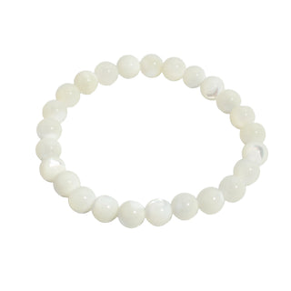 Shell White Round Bracelet - 8mm Default Title from Stonebridge Imports