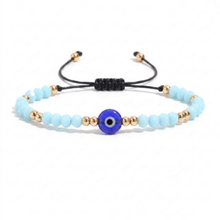 Evil Eye Bracelet with Coloured Beads and Cord - Adjustable from Stonebridge Imports