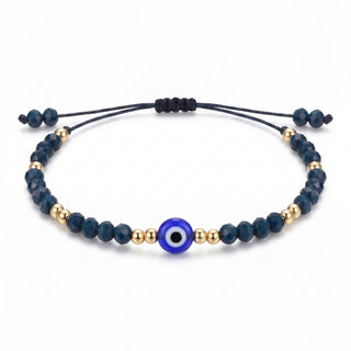 Evil Eye Bracelet with Coloured Beads and Cord - Adjustable from Stonebridge Imports
