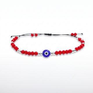 Evil Eye Bracelet with Coloured Beads and Cord - Adjustable from Stonebridge Imports