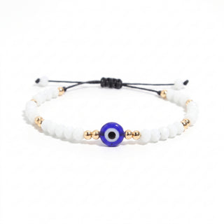 Evil Eye Bracelet with Coloured Beads and Cord - Adjustable from Stonebridge Imports