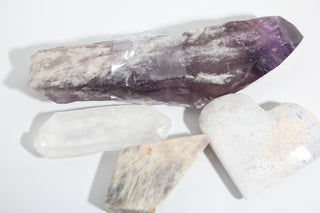 Amethyst, Agate, Moonstone, Clear Quartz Point and Carving OTT Bundle