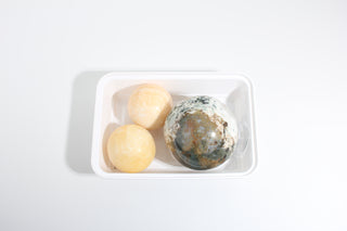 Green Tree Agate, Orange Calcite Sphere OTT Bundle