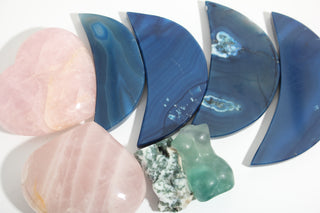 Green Tree Agate, Fluorite, Rose Quartz Carving OTT Bundle (Enhanced)