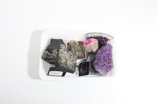 Amethyst, Calcite, Pyrite Carving and Cluster OTT Bundle