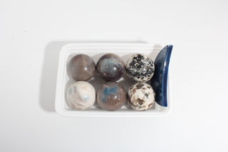 Chocolate Labradorite, Trolleite, Blue Agate Sphere and Moon OTT Bundle (Enhanced)