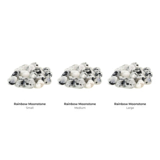 Rainbow Moonstone Tumbled Stones - Size Ladder Bundle (S, M, L): Rainbow Moonstone, Rainbow Moonstone, Rainbow Moonstone