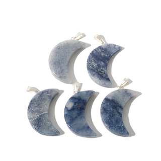 Blue Aventurine B Crescent Moon Pendant - Pack of 5    from Stonebridge Imports