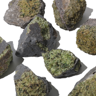 Peridot Clusters on Basalt - 1 kg Flat    from Stonebridge Imports