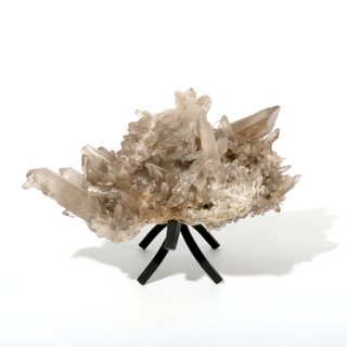 Smoky Quartz Cluster on Iron Stand U#5 - 9"    from Stonebridge Imports