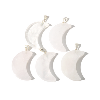 Clear Quartz B Crescent Moon Pendant - Pack of 5    from Stonebridge Imports