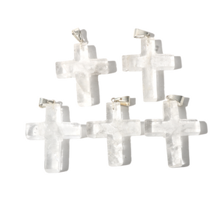 Clear Quartz B Cross Pendant - Pack of 5    from Stonebridge Imports