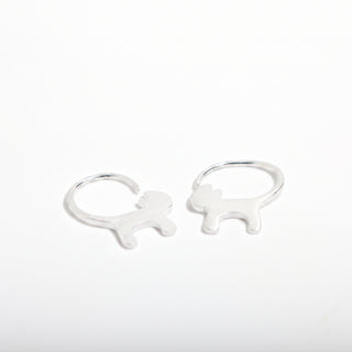 925 Silver Cat Earrings Curved Tail from Stonebridge Imports
