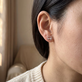 925 Silver Cat Earrings from Stonebridge Imports