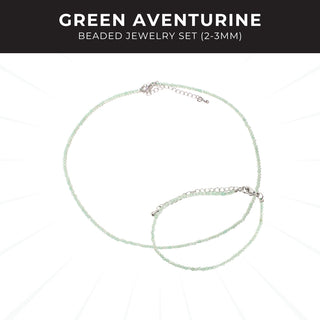 Green Aventurine Beaded Jewelry Set (2-3mm)