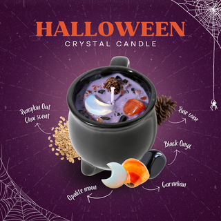 Halloween Crystal Candle 🎃 Add Some Spooky Sparkle to Your Home Cauldron   from Stonebridge Imports