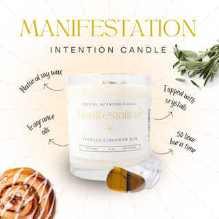 Crystal Intention Candle (Now in Clear Vessel!) Manifestation from Stonebridge Imports