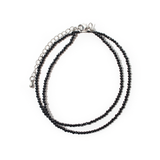 Black Tourmaline Bead Necklace - 2-3mm from Stonebridge Imports
