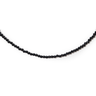 Black Tourmaline Bead Necklace - 2-3mm from Stonebridge Imports