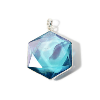 Aqua Aura Star - 925 Silver Pendant (Enhanced) from Stonebridge Imports
