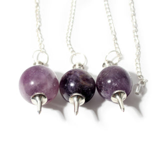 Amethyst Ball and Point Pendulum - 3 Pack from Stonebridge Imports