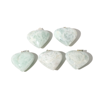 Amazonite B Heart Pendant - Pack of 5 - 1"    from Stonebridge Imports