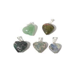 Mixed Stone B Mini Heart Pendant - Pack of 5 - 5/8"    from Stonebridge Imports