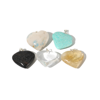 Mixed Stone B Heart Pendant - Pack of 5 - 1"    from Stonebridge Imports