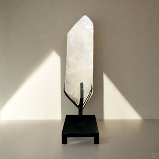 Clear Quartz Point on Iron Stand U#9 - 229 lb - 56"    from Stonebridge Imports