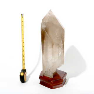 Smoky Quartz Point On Wood Base U#11 - 17 1/4"    from Stonebridge Imports