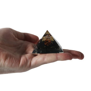 Black Tourmaline Orgone Pyramid with Clear Quartz Point    from Stonebridge Imports