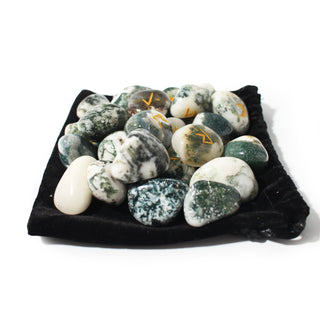 Green Tree Agate Runes Set from Stonebridge Imports