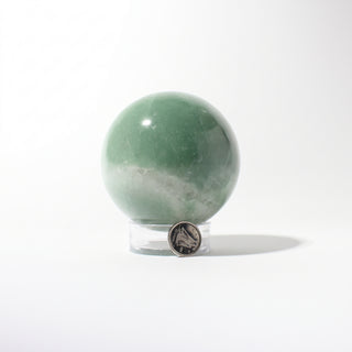Green Aventurine Bicolour Sphere Unique #3 - 3", alternate angle photographed on a clean white background. Stonebridge Imports.