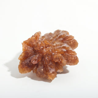 1 1/2" — Natural Citrine - Morocco, a second example cluster, a starburst of orange-brown crystal points, photographed on a clean white background. Stonebridge Imports.